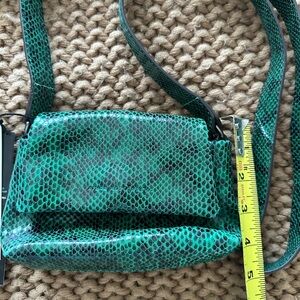 Aimee Kestenberg Green Crossbody Bag with Snakeskin Texture